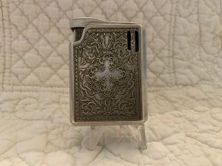 Vintage Colibri Silver Lighter Ornate Art Deco Engraved / Etched / Japan