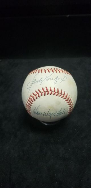 Sandy Koufax & Don Drysdale Autographed Los Angeles Dodgers Nl Baseball Jsa