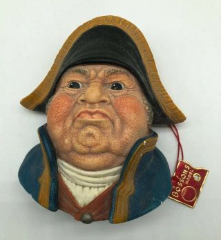 Bossons Vintage “mr.  Bumble” Chalkware Head; Charles Dickens’ Character; 1969