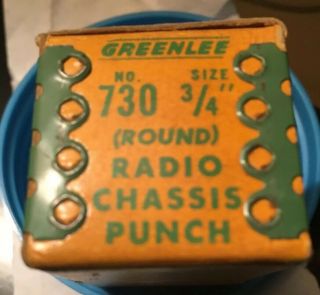 Vintage Greenlee 730 Round Radio/amp Chassis Knock - Out Hole Punch 1 & 3/4 "