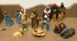 12 Piece Vintage Nativity Set Art Plastics Hong Kong 790