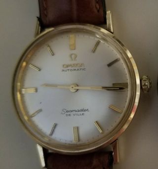 14k Yellow Gold And Ss Omega Seamaster Deville Automatic Watch