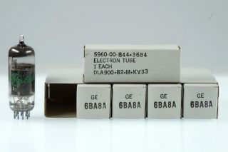 Military Sleeve Of 5 Vintage General Electric 6ba8a Premium Audio Tube - Bangyba