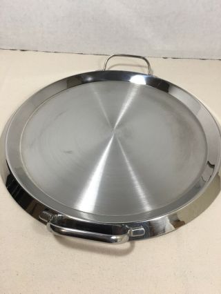 Cuisinart Dlc - 7pro 1983 Grand Griddle 15 " Round Stainless Steel Copper Clad Vtg