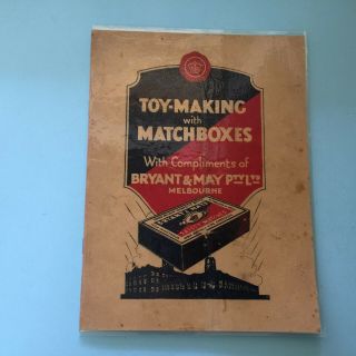 Vintage Bryant & May Matches 1929 Old Matchbox Toy - Making With Matchboxes Book