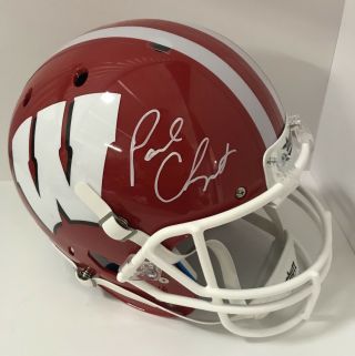 Paul Chryst Signed Autographed Wisconsin Badgers Full Size Helmet Psa/dna