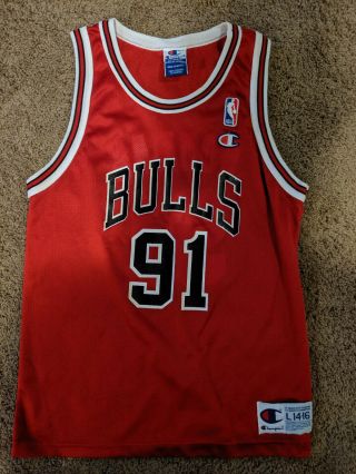 Vintage Champion Dennis Rodman Chicago Bulls Jersey Youth/boys L