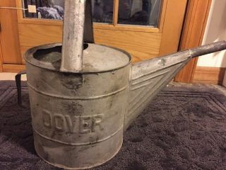 Vintage Galvanized Steel Watering Can,  Dover,  Outdoor Gardening,  Large,  Antique