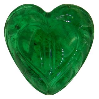 Colombian Emerald Antique Carved Heart 4.  22ct Natural Loose Gemstones