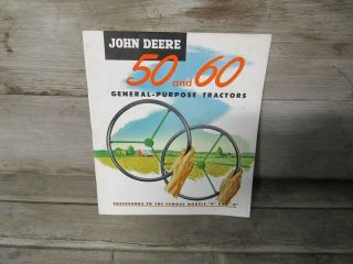Vintage John Deere 50 And 60 General Purpose Tractors Brochure