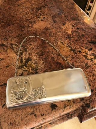 Antique 20thc Imperial Russian Solid Silver Large Purse