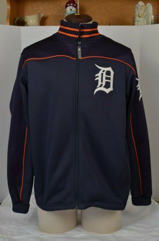 Detroit Tigers Mlb Baseball Track Jacket Majestic Authentic Medium Full Zip Is
