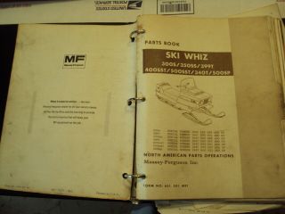 Vintage Massey Ferguson Ski Whiz Snowmobile Parts Manuals,  Formula 111,  Iv