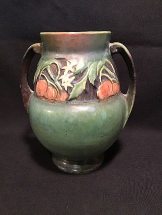 Large Antique Roseville Vase Baneda Green 9 1/4” High 1930’s