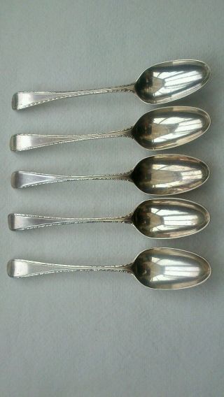 5 Antique Georgian George 11 Sterling Silver Spoons Philip Roker 11 / 111 London