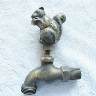 Vintage Solid Brass Squirrel Knob Water Faucet Spicket Spout