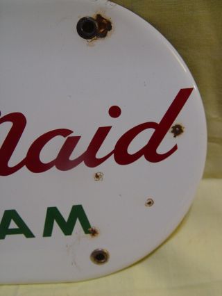 Vintage Eat Valley Maid Ice Cream Porcelain Advertising Dairy Sign 2
