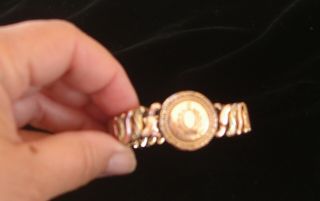 Vintage Carl Art Gold Filled Expandable Bracelet - 2 Tone Rose Gold/Gold - Signed 2