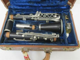 Selmer Signet Vintage Wooden Clarinet Usa Sn 12402 W/ Selmer 3 Mouthpiece & Case