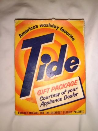 Vintage 1940s 50s Box Of Tide Detergent Nos 7 1/2 Oz Gift Package Advertising