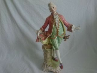 Antique German Kpm Porcelain Lace Figure Of A Gentleman Gallant No 181