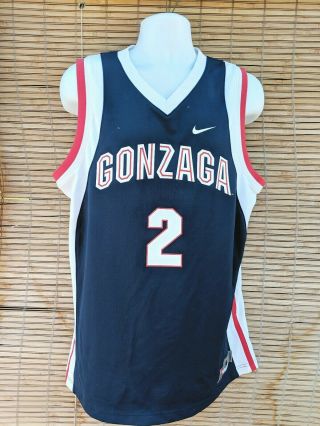 Men’s Nike Gonzaga Bulldogs Basketball Jersey Sz L Go Zags Ncaa Navy Red