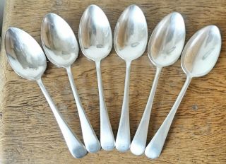 Vintage Matching 1930 - 50s Set Of 6 Sheffield Silver Plated Dessert Spoons