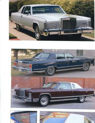 1975 1976 1977 1978 1979 Lincoln Continental Color 10 Page Article
