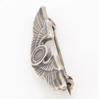 VTG Sterling Silver - WWII Military ARMY Air Corps Pilot Wings Brooch Pin - 4g 2