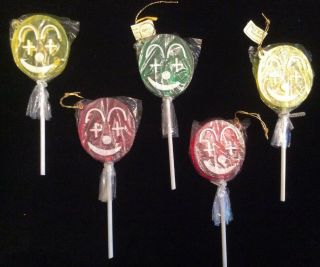 Vintage Japan Mcm Faux Lollipop Christmas Tree Ornaments Set Of 5 L@@k