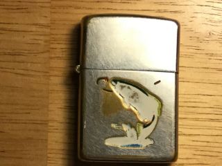 Zippo Lighter Trout Town and Country Pat.  2032695 1937 - 1950 Good cosmetics 2