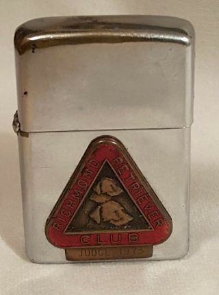 1973 Zippo Lighter “judge – Richmond Retriever Club” Labrador Dog Trials Canada