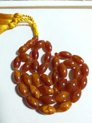 ANTIQUE NATURAL Baltic amber ISLAMIC PRAYER beads TASBIH 32.  5 gram 2
