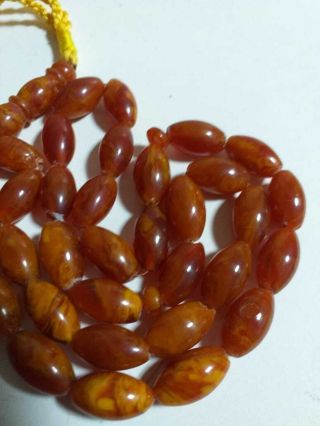 ANTIQUE NATURAL Baltic amber ISLAMIC PRAYER beads TASBIH 32.  5 gram 3