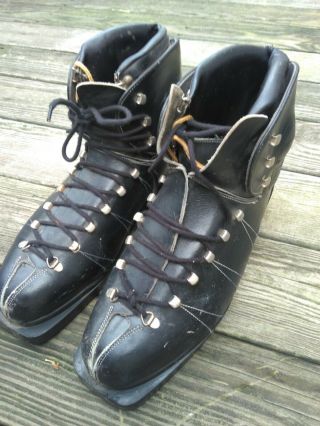 Vintage Zenith Ski Boots Early Leather Mens Size 13m West Germany