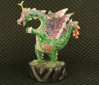 Rare Chinese Old Cloisonne Hand Carved Pterosaur Statue Table Decoration
