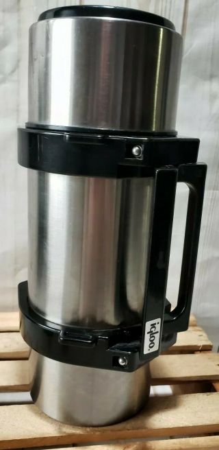 Vintage Igloo Stainless Steel Thermos W/ Folding Handle 1 Liter 604113