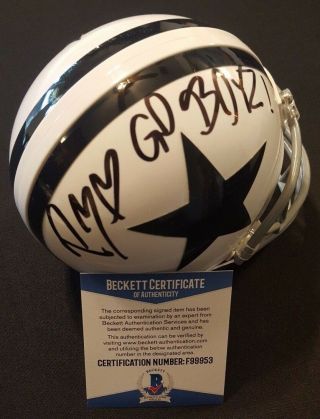 Post Malone Signed Cowboys Helmet Bas Beckett 100 Authentic Auto