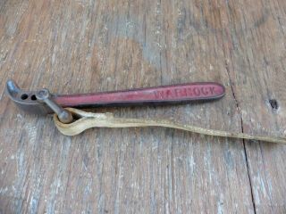 Vintage Warnock Strap Wrench Patent Feb 18,  1919 Usa