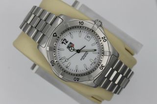 Tag Heuer 2000 Wk1111.  Ba0317 Ss Professional Watch Mens White Crystal 200m