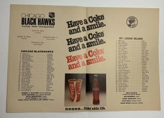 CHICAGO BLACKHAWKS VS ST.  LOUIS BLUES OLD TIMERS GAME PROGRAM/HANDOUT OCT 5 1980 3