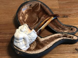 Hand Carved Meerschaum Pipe With Case