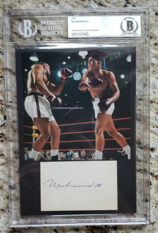 Muhammad Ali Autographed Signed Photo Cut Beckett Bas Rare