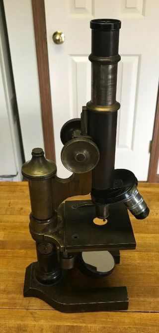 Antique Ernst Leitz Wetzlar Microscope Brass