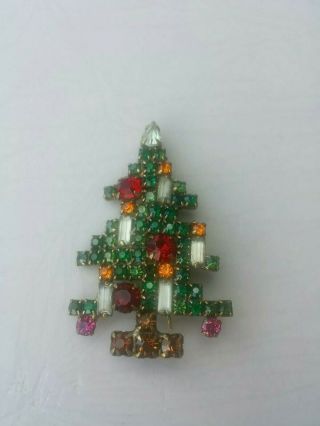 Vintage Weiss 5 Candle Christmas Tree Pin.  2 1/4 ".  Piece.