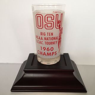 Vintage 1960 Ohio State Buckeyes Big Ten National Champs Frosted Drinking Glass