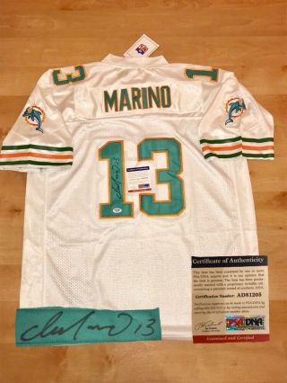 Dan Marino Hand Signed Miami Dolphins Jersey Football Nfl Psa Dna Cert