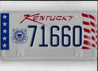 Kentucky License Plate " 71660 " United States Coast Guard
