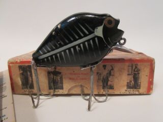Vintage Heddon 740 Punkinseed Floater XBW Black Shore Correct Box,  Paper SCARCE 3
