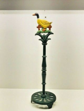 Vintage Cast Iron Paper Towel Holder With Duck Motif